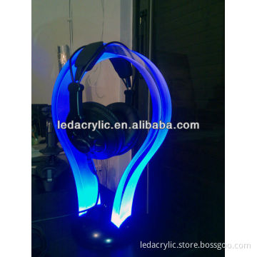 Lighted Acrylic Headphone Stand With Led